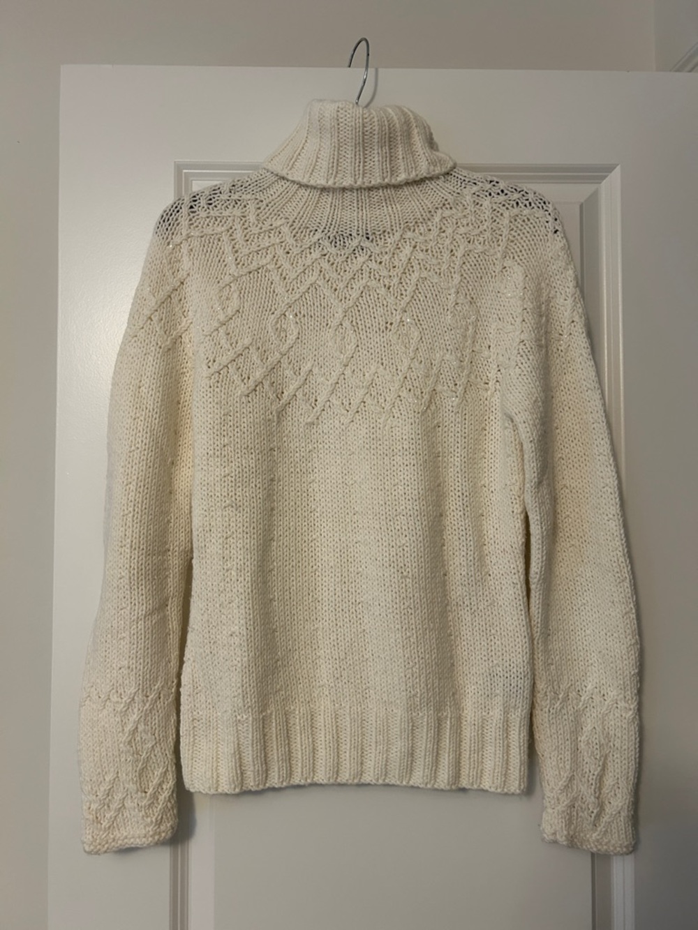 The Limited Cozy Cream Cable-Knit Turtleneck Sweater - Women